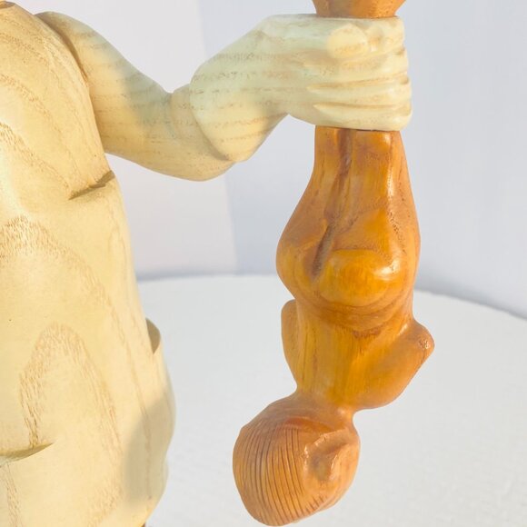 Vintage ROMER Italian Sculpture in Carved Wood12"-Pediatrician with Newborn Baby - Picture 12 of 17